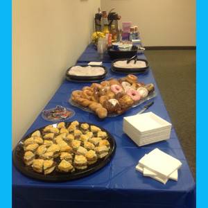 Indulging in breakfast on Employee Appreciation Day!